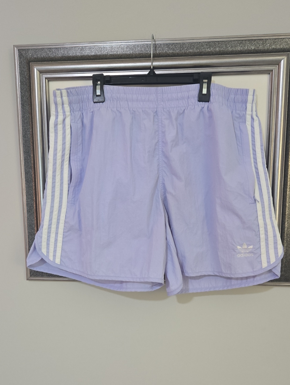 adidas Lavender 3-Stripes Athletic Shorts